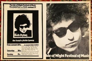 The Who Dylan Moody Blues Cocker Havens Isle Of Wight 1969 Dbl Poster