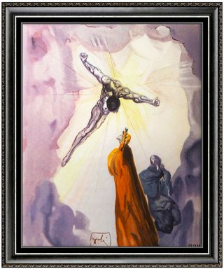 Salvador Dali Apparition Christ Cross Glazed Ceramic Signed Surrealism Artwork