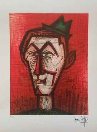 Bernard Buffet Le Clown Red Facsimile Signed Limited Edition Giclee Art