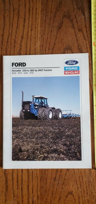 Vintage 1991 Ford Versatile Holland 846 876 946 976 4wd Brochure 9n