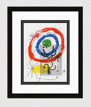 Exciting 1965 Joan Miro Lithograph " Stars And Comets " Framed