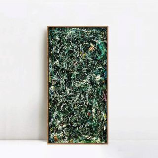 Framed Canvas Full Fathom Five By Jackson Pollock Giclee Print Art 20 " X40 "