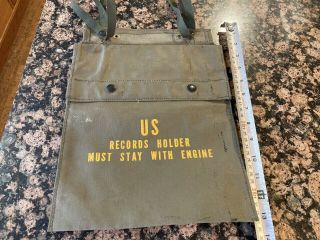 Us Army Records Holder Must Stay With Engine Canvas Bag