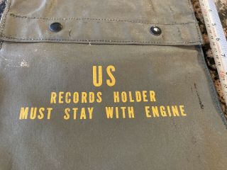 US Army Records Holder Must Stay With Engine Canvas Bag 2