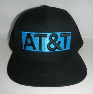 Nwot At&t Phone Company Logo Telecommunications Baseball Hat Cap Black Snapback