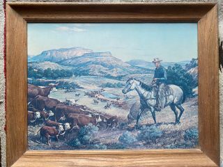 Orren Mixer 1960 “moving The Herd” Framed Vintage Print Colorado Mexico