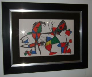 Joan Miro Hand - Signed Lithograph,  Framed With,