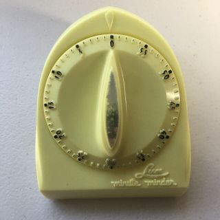 Vintage Lux Minute Minder Long Ring Bell Timer Yellow