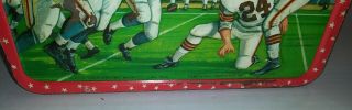 RARE Vintage NFL Quarterback Metal Lunchbox Packers Bears Giants Browns 1964 3