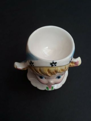 Vintage Leftons Figural Ceramic Dutch Girl Egg Cup 2700 Made In Japan 3