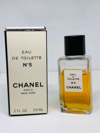 Vintage Chanel No.  5 Eau De Cologne 2 Oz Splash.  Bottle 2/3 Full W/box