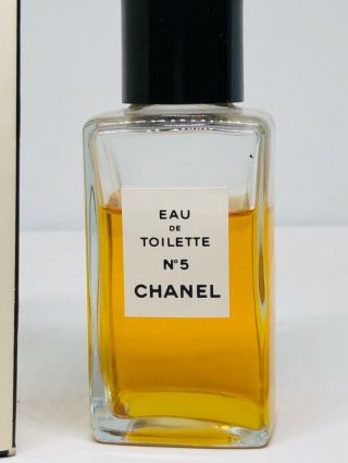 Vintage Chanel No.  5 Eau De Cologne 2 Oz Splash.  Bottle 2/3 Full w/Box 2