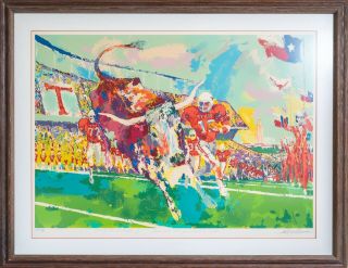 Leroy Neiman " Texas Longhorns " Ap 2/80 Limited Edition Signed By Artist