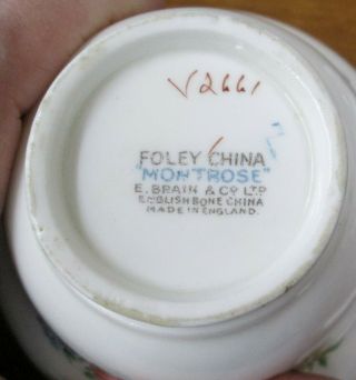Foley China Montrose E Brain & Co Ltd Tea cup & saucer 3