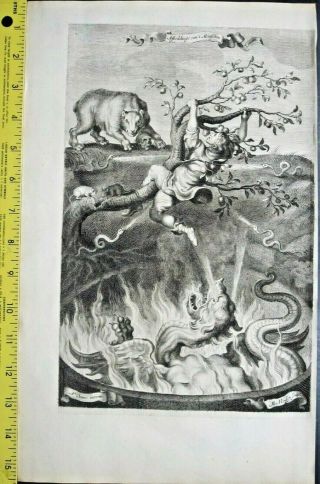 Symbolic Depiction Of Human Existence,  Dragon,  Jacob Cats,  Alle De Werken,  1658