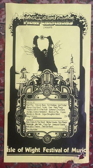 The Who Dylan Moody Blues Cocker Havens Isle Of Wight 1969 Poster