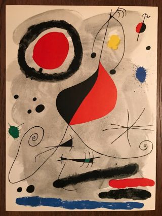 Joan Miro Stone Lithograph 1964 Limited Edition