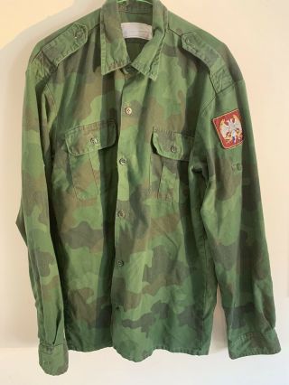 Serbian Army Woodland Camo Shirt Xl - 46 Inch Chest