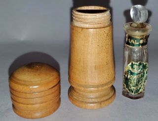 Vtg 30s Paul Rieger Flower Drops Rare Malolo Perfume Bottle Wooden Case 1/2 Full
