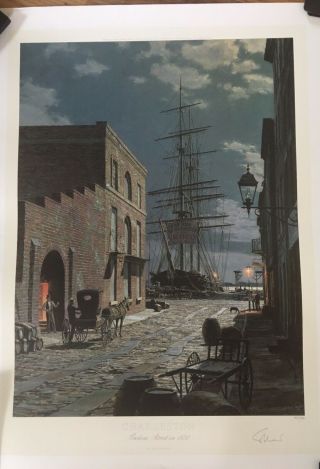 John Stobart Charleston Sc: Prioleau Street In 1870 Limited Ed Signed Numbered