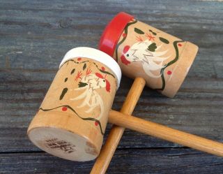 Woodpecker Woodware Japan Mcm Retro Long Handle Set Of Wood Salt &pepper Shakers