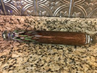 Brown With Green/white Streaked Glass Rolling Pin