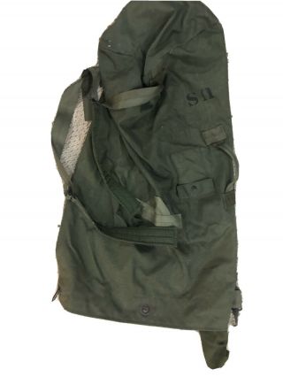 Vintage Us Army Military Heavy Duty Canvas Duffel Bag Rucksack Knapsack