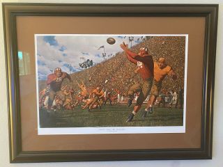 1968 Arnold Friberg Alabama " Howell To Hutson " - The Passing Game Framed Print