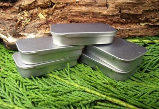5 X Micro Slip Lid Tins Food Grade Ideal For Bushcraft Kits Sewing Kits Survival
