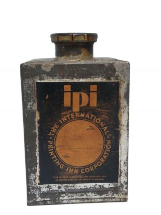 Old Antique Vintage Metal Ipi Tin Can