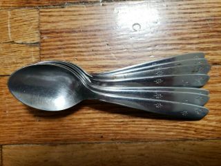 7 Antique Vintage Collectable Superior Stainless Steel Tea Spoons 6 " - Usa
