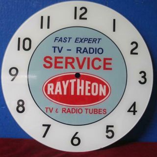 Pam Etc Clock Advertising Face Raytheon Tv & Radio Tubes