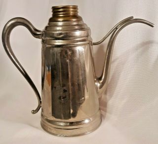 Antique Manning Bowman & Co Nickel Plated Coffee Tea Pot Pat: June 12,  1906