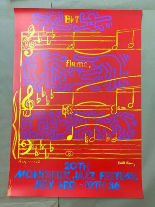 Keith Haring Andy Warhol Montreux Jazz Festival 1986 Poster 70x100