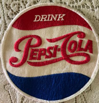Vintage Drink Pepsi - Cola 7 " Round Cloth Soda Pop Logo Patch