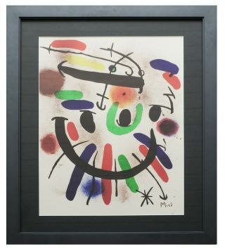 Rare Vintage Joan Miro Signed Print With,  Picasso.  Dali Era