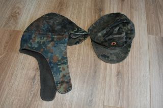 German Army Flecktarn Camo Combat Cap And Winter Hat Size 60