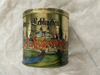 Haeberlein Metzger German Vintage Metal Cookie Tin Box Collectible Storage Rare