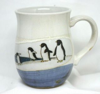 Vintage Otagiri Art Pottery Penguin Mug Coffee Cup Japan P327