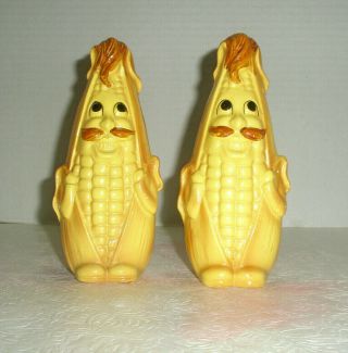 Vintage Anthropomorphic Salt And Pepper Shakers Corn On Cob Made In Japan
