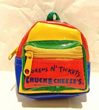 Vintage Chuck E.  Cheese 1990’s Token/ticket Mini Backpack
