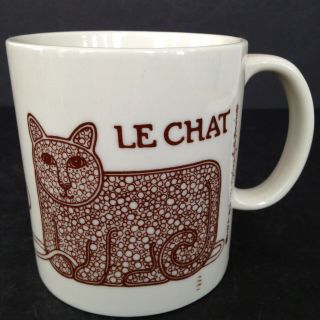 Vintage Le Chat Taylor & Ng Coffee Mug Cup Cat Yarn Mouse San Francisco 1978