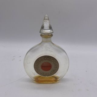 Vintage Shalimar Guerlain Eau De Cologne Perfume Bottle France Empty Bottle 3 Oz