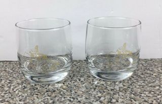 Crown Royal Glass With Etched Gold Map Set Of 2 Glasses