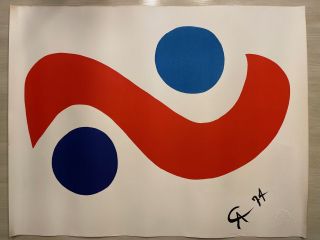 1974 Alexander Calder " Sky Bird " Lithograph For Braniff Airlines - - 20 " X25 "