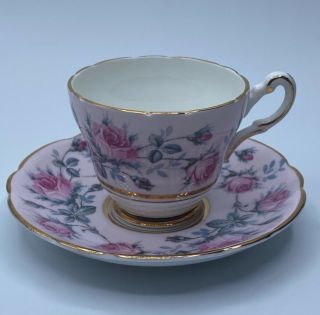 Vintage Regency Tea Cup And Saucer Pink Roses