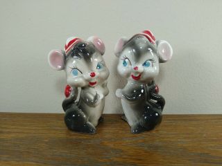 Vtg Anthropomorphic Mouse Mice Salt And Pepper Shakers Made In Japan