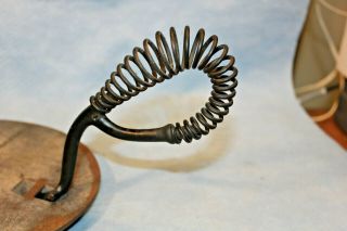 Old Wood Stove Lid Lifter Handle Cast Iron Curved Spring Handle Item 2