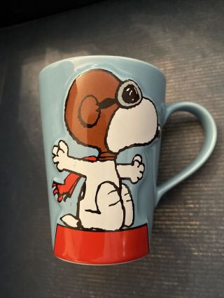 3d Relief Snoopy Red Baron Peanuts Coffee Tea Mug - Its Hero Time - Vandor