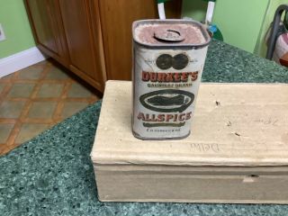 Vintage Durkee’s Allspice 1/4 Lb Tin Spice
